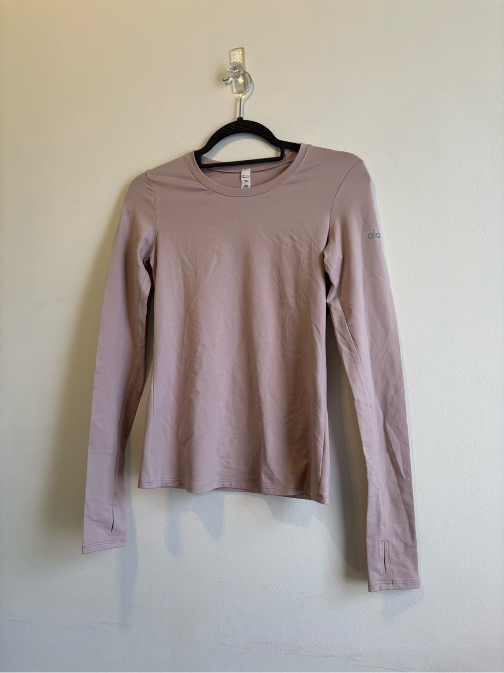 ALO Yoga Long Sleeve Crew Neck Top in Dusty Mauve